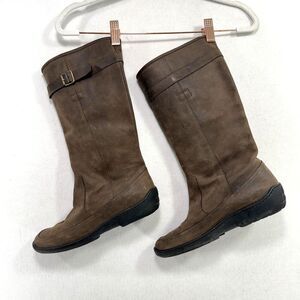 Ralph Lauren Collection Purple Label Boots Women 9.5 Brown Leather Riding Italy